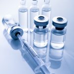 injectable drugs and a syringe